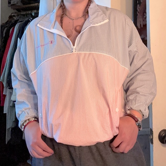 XL Champion seersucker quarter zip - Picture 1 of 4